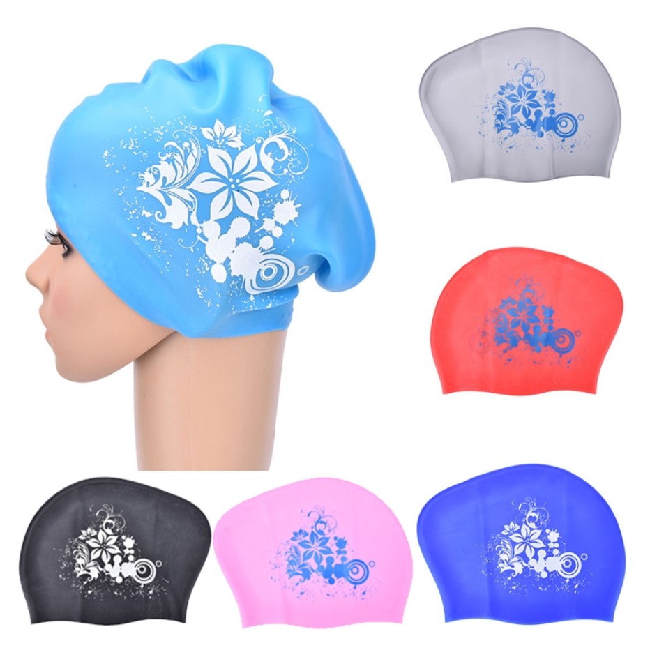 Aquatic Sports Cap - หมวกว่ายน้ําซิลิโคนสําหรับผมยาวผู้หญิงหมวกว่ายน้ํากันน้ําสุภาพสตรีดําน้ําหมวกสําหรับเด็ก garras natacion casquette