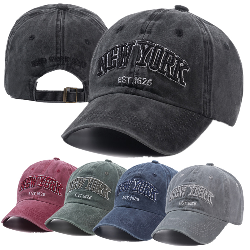 Aquatic Sports Cap - แฟชั่น NEW YORK เย็บปักถักร้อยเบสบอลหมวกกลางแจ้ง Casual ผู้ใหญ่หมวก