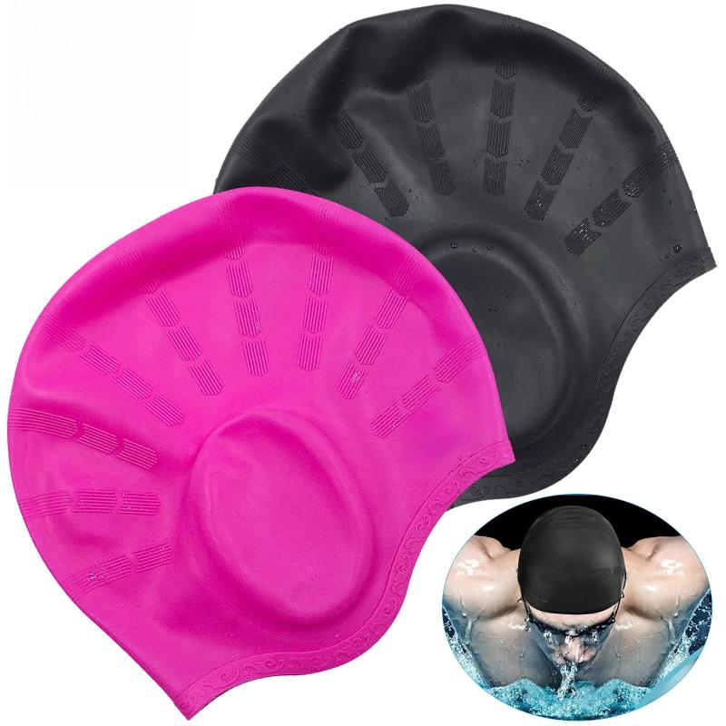 Aquatic Sports Cap - หมวกว่ายน้ำซิลิโคนขนาดใหญ่พร้อมการป้องกันหูที่มีความยืดหยุ่นสูง หมวกดำน้ำกันน้ำเพื่อความสบายและความทนทานที่ดียิ่งขึ้น
