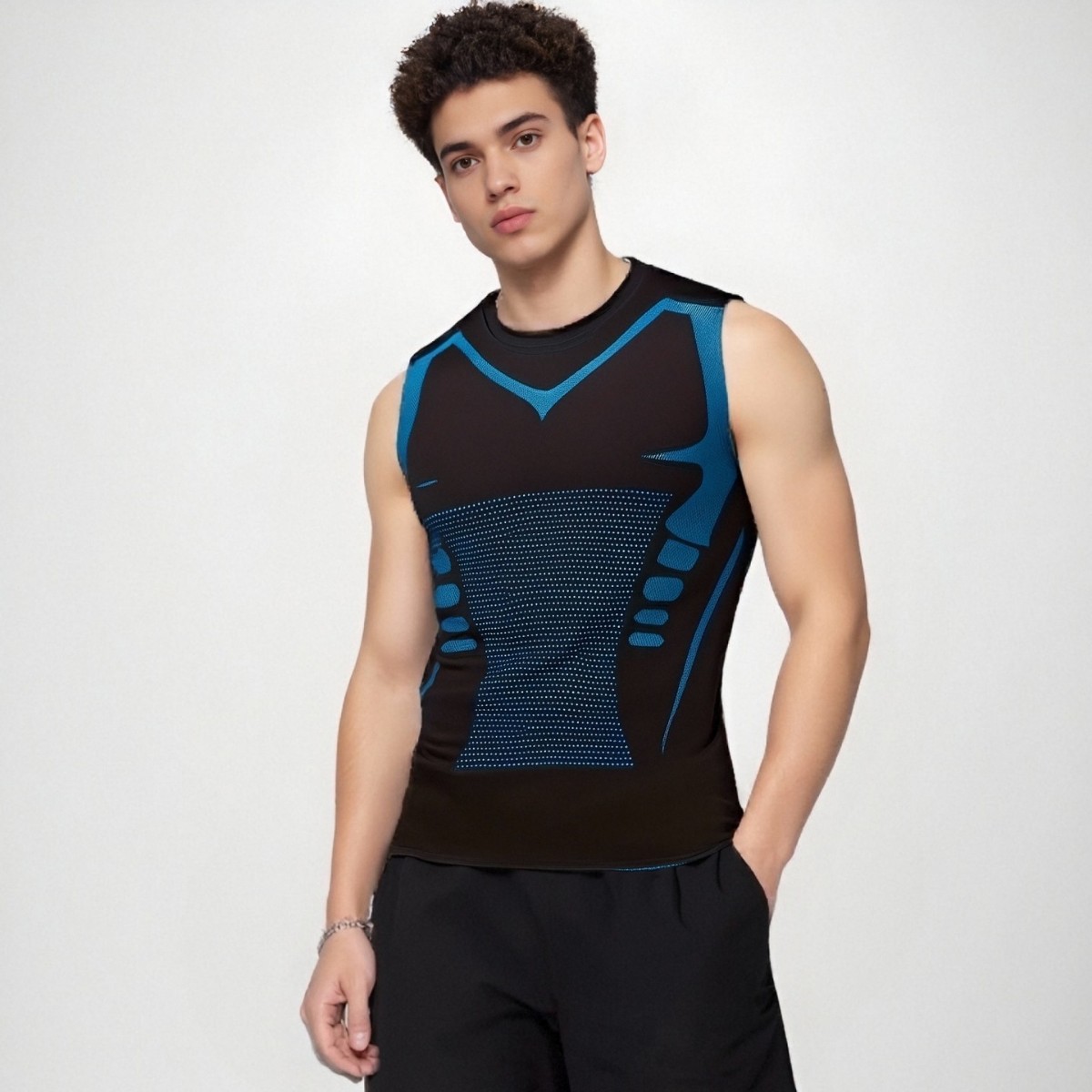 Aquatic Gym - เสื้อกล้ามออกกำลังกายผู้ชาย แห้งเร็ว พิมพ์ลาย สำหรับฟิตเนส เพาะกาย เวทเทรนนิ่ง