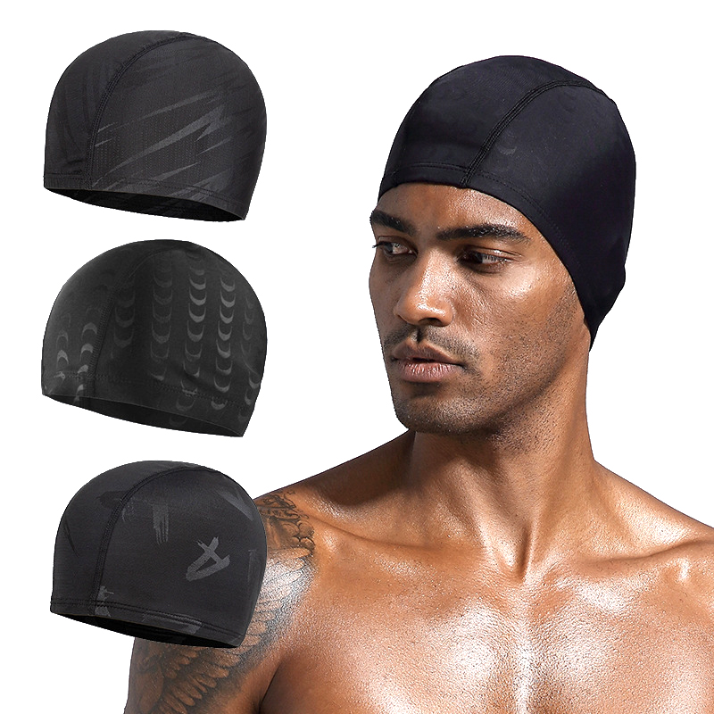 Aquatic Sports Cap - หมวกว่ายน้ำไนลอนกันน้ำ 1 ชิ้น - อุปกรณ์ป้องกันหูแบบยืดหยุ่นสำหรับผู้ชายผู้หญิงครอบครัว อุปกรณ์เสริมที่จำเป็นสำหรับการฝึกว่ายน้ำ
