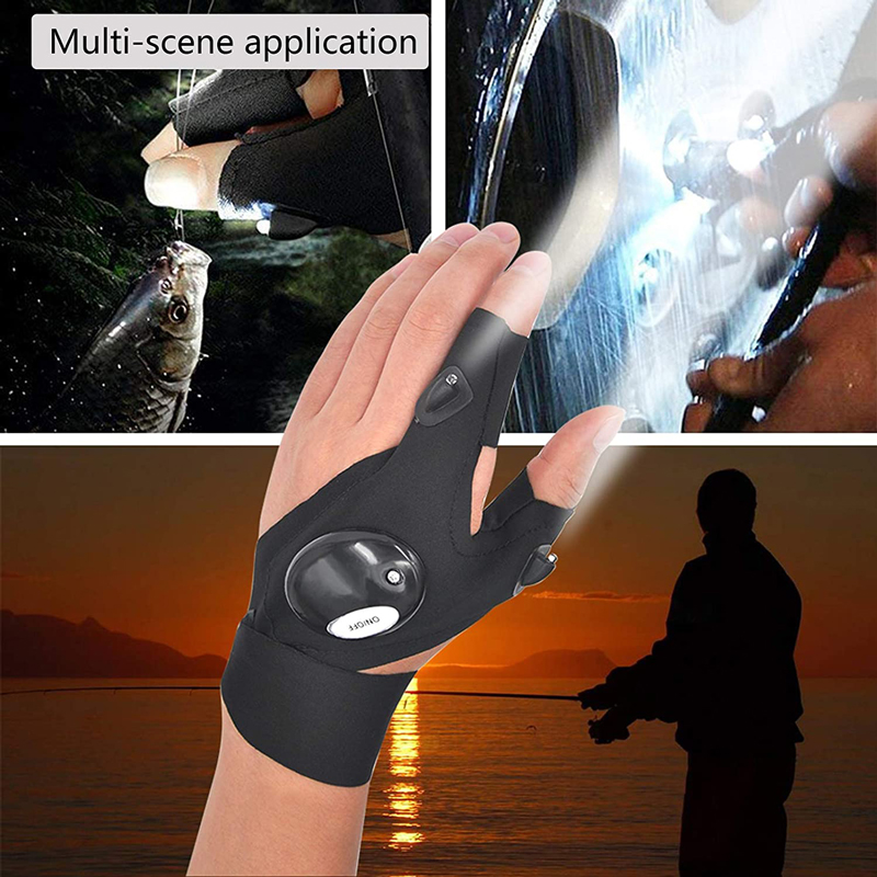 Fingerless ถุงมือไฟฉาย LED ไฟฉ - Spearfishing Glove บทวิจารณ์และราคา