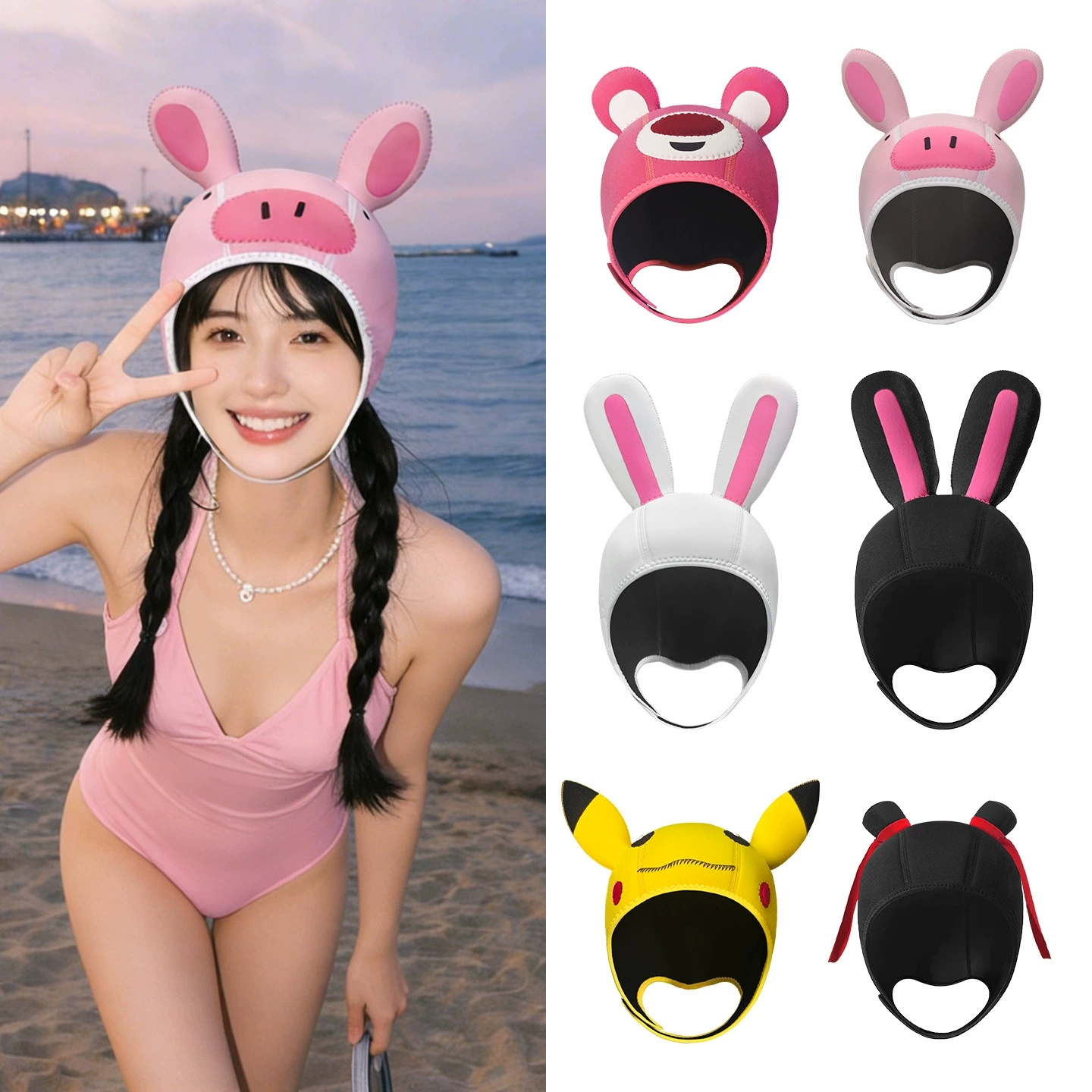 หมวกดำน้ำนีโอพรีน 3 มม. ลายการ - Aquatic Sports Cap บทวิจารณ์และราคา