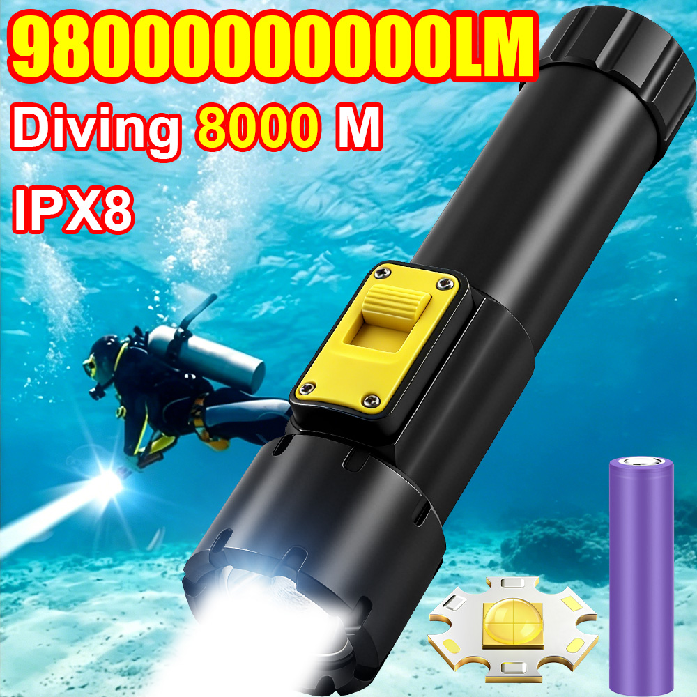 ใหม่ 98000000000LM ไฟฉายดำน้ำ  - Underwater Flashlight บทวิจารณ์และราคา