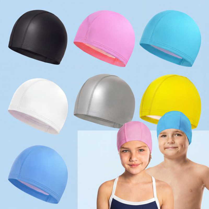 หมวกว่ายน้ำ PU กันน้ำสำหรับเด็ - Aquatic Sports Cap บทวิจารณ์และราคา