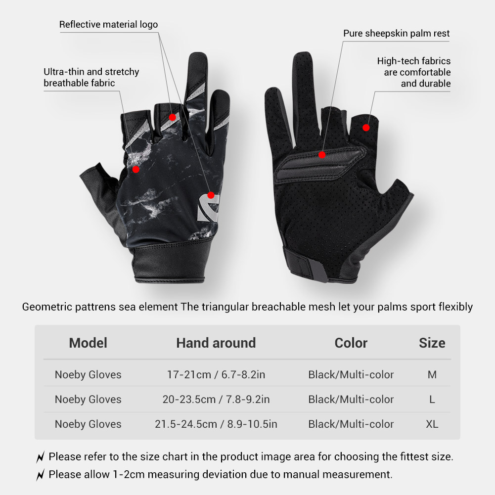 Noeby ครึ่งนิ้วถุงมือตกปลา UPF - Spearfishing Glove บทวิจารณ์และราคา