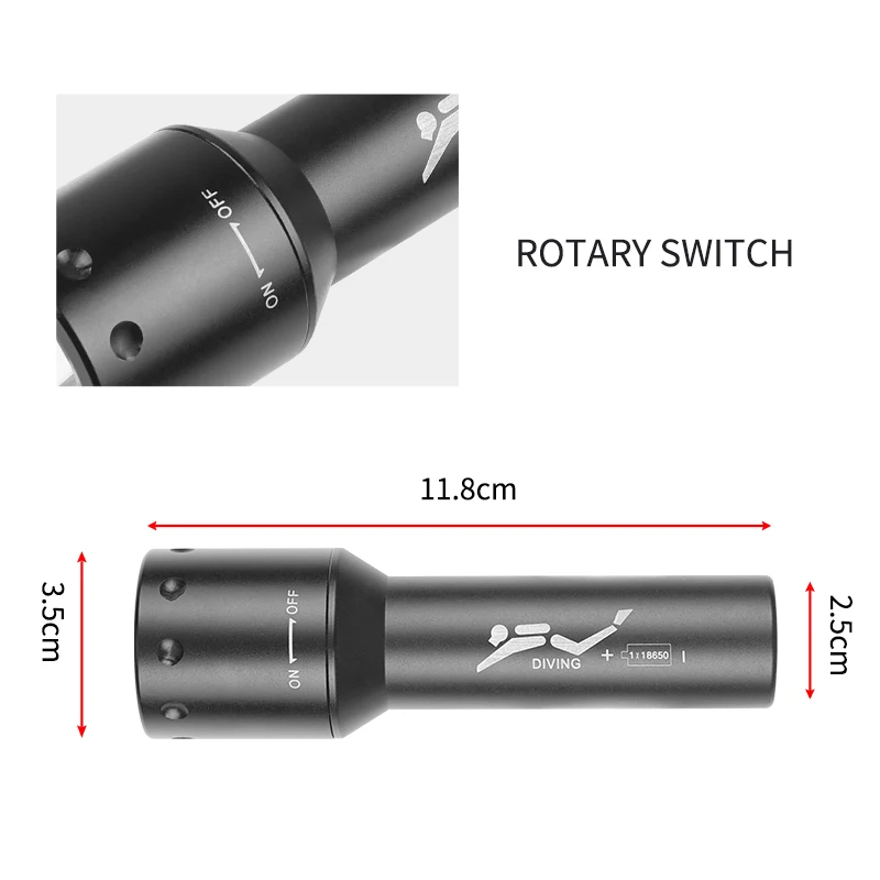 ไฟฉายดำน้ำ LED รุ่นใหม่ T6 ระย - Underwater Flashlight บทวิจารณ์และราคา